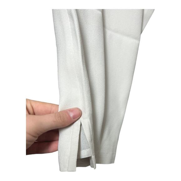 NWT Eileen Fisher Bone Tapered Pant Side Slit & Stretch Waist Neutral Minimalist - Picture 7 of 7